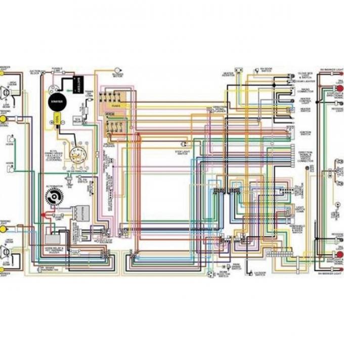 Chevy Color Laminated Wiring Diagram, 1955-1957