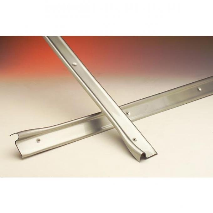 Firebird Door Sill Plates, Brushed Aluminum Look, ABS, 1967-1969