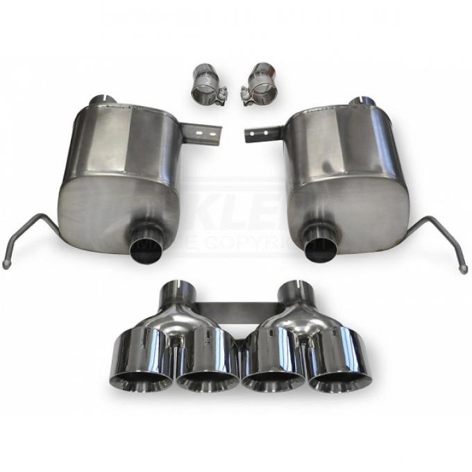 Corvette, Xtreme 2.75'' Stainless Exhaust, Quad Oval Tips, Polished, Corsa, 2014-2017