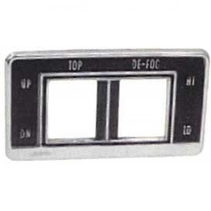 Firebird Convertible Power Top Switch & Rear Defogger Switch Bezel, 1969