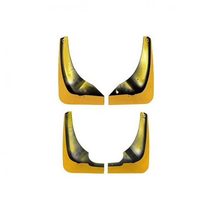 Corvette Splash Guards, Body Contoured, Front & Rear, Millennium Yellow, Altec, 2000-2004