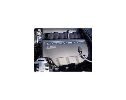 Corvette LS2 Fuel Rail Cover Letter Set, Acrylic, Chrome, 2005-2007