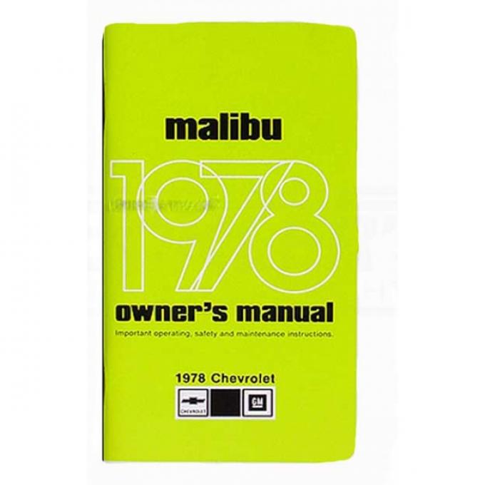 Malibu Owners Manual, 1978