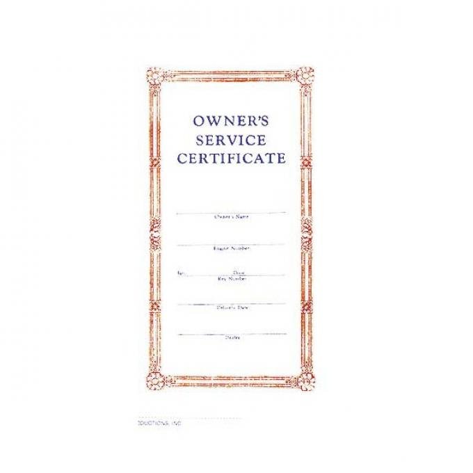 Owner's Service Certificate - Ford