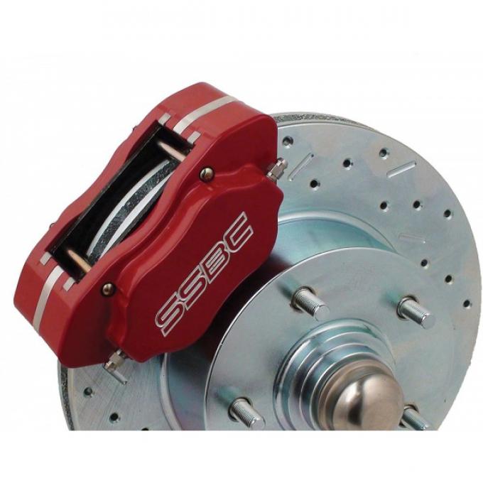 Nova Brake Conversion Kit, Front Disc, Competition Street Series, Red, At Wheels Only, 1968-1974