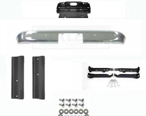 Chevy or GMC Truck Rear Bumper Kit, Chrome, Show Quality, Stepside, 4WD, 1967-1972