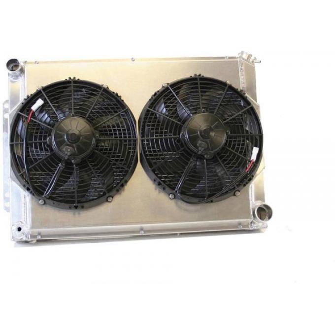 Camaro Radiator Combination Unit, 22.5, Aluminum, For Manual Transmission Cars, Griffin, 1967-1969