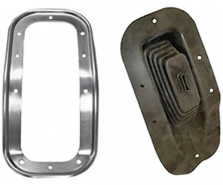 Chevelle And Malibu Shifter Boot And Retainer, With Center Console, Kit, 1968-1972