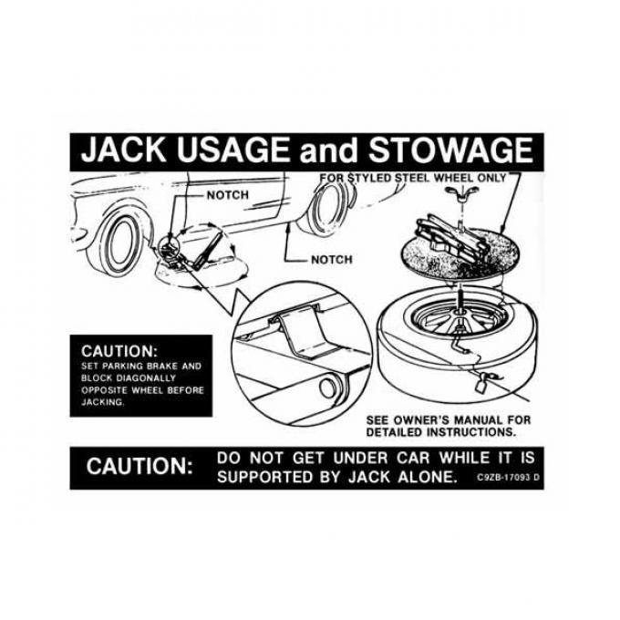 Ford Mustang Decal - Jack Instruction - Styled Wheels