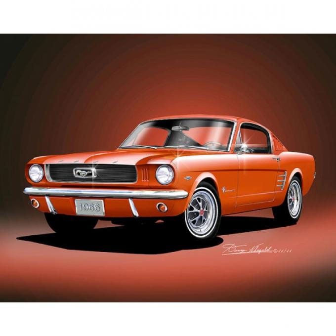 Mustang Fastback 2+2 Fine Art Print By Danny Whitfield, 1966