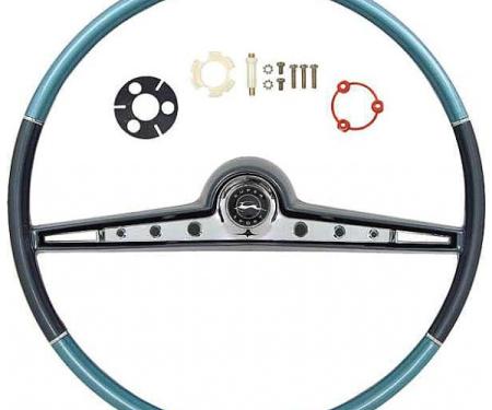 Full Size Chevy Complete Steering Wheel Kit, Blue, Impala SS, 1962
