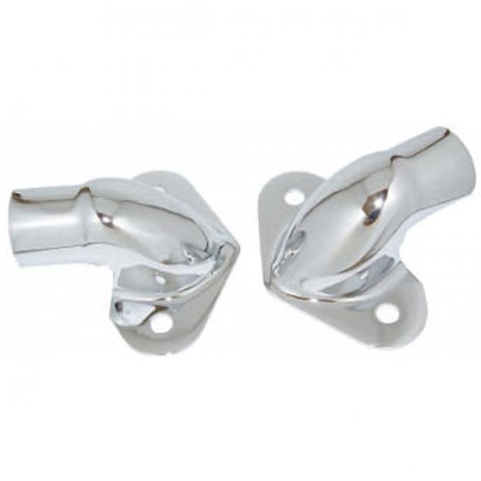 Chevy Truck Tailgate Hinge Trunnions Set, Chrome Steel, 1941-1953