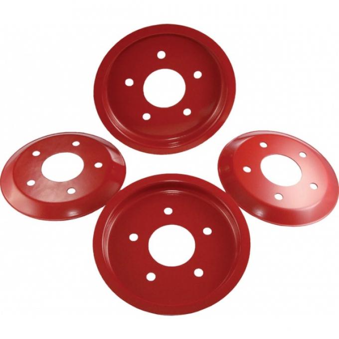 Corvette Brake Rotor Hub Covers, Red, For Cars With Z51 & F55 Option, 2005-2013