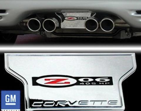 Corvette Exhaust Plate, Z06 405HP Chrome Billet, 2002-2004