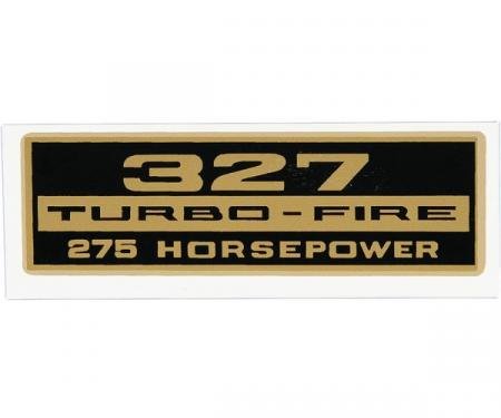 Full Size Chevy Valve Cover Decal, 327ci/275hp Turbo-Fire, 1958-1964