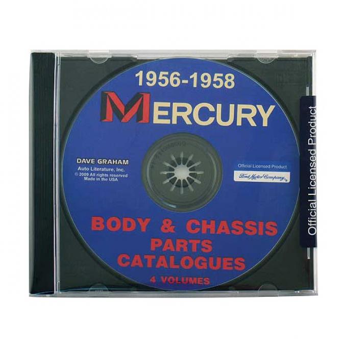 Parts Text CD - 56-58 Mercury Body and Chassis Parts Catalogues - 4 Volumes - Mercury - For Windows Operating Systems Only