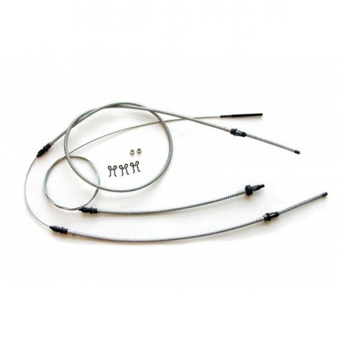 Nova Parking Brake Cable Set, Stainless Steel, 1966-1967