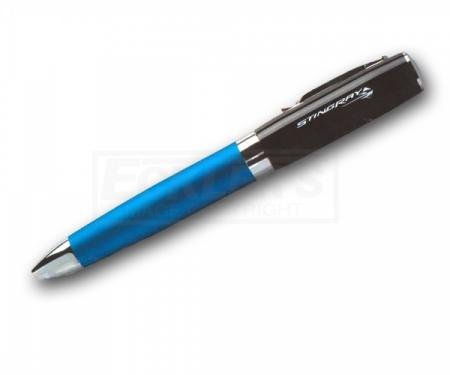 Corvette Stingray Ibiza Brass Ballpoint Pen, Blue & Black