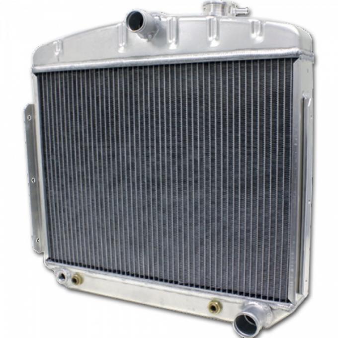 Chevy Aluminum Radiator, 6-Cylinder Position, Polished Finish, 1955-1956