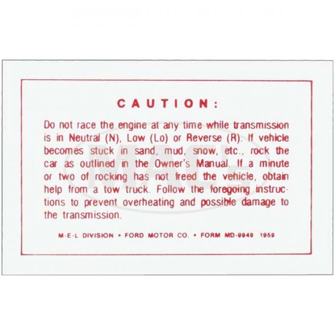 Automatic Transmission Glove Box Decal - Edsel