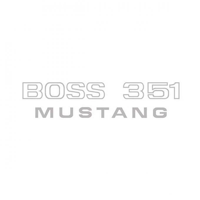 Ford Mustang Boss 351 Fender Decal - Argent Silver-Gray