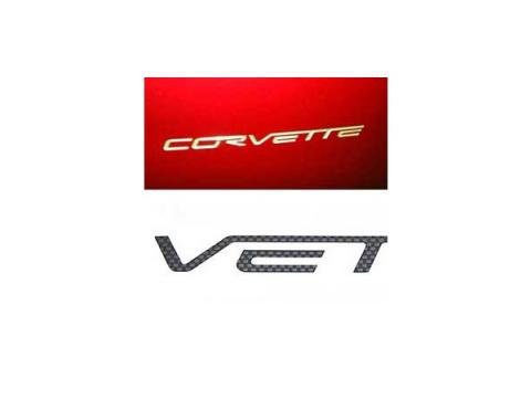 Corvette Rear Bumper Lettering Kit, Carbon Fiber, 2005-2013