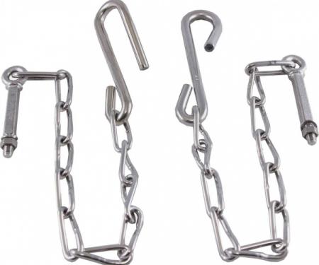 Chevy Truck Tailgate Chains, Polished Stainless Steel, Step Side, 1954-1987