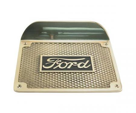 Model T Ford Running Board Step Plate - Highly Polished Brass - Ford Script - 6-1/2 X 8-1/2