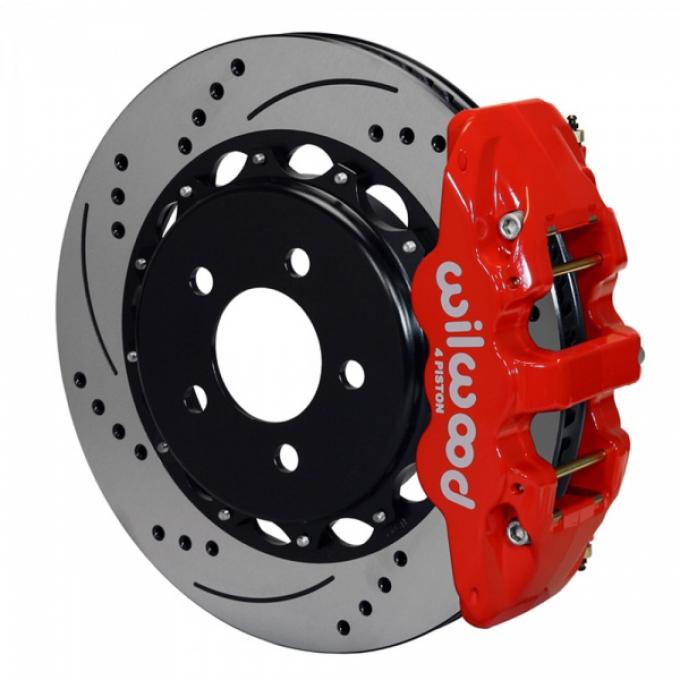 Corvette Wilwood Aero4 Rear 14" Brake Kit, 6-Piston Caliper Slotted Rotors, 1997-2013