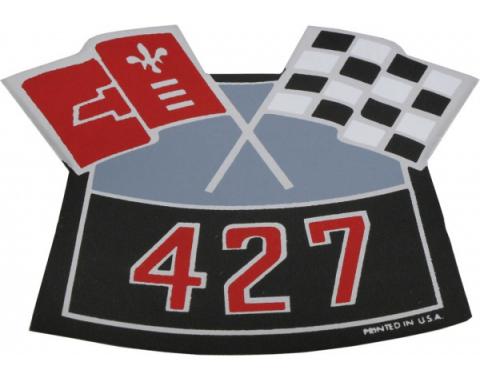 Camaro Air Cleaner Decal, 427 Crossed Flags, 1969