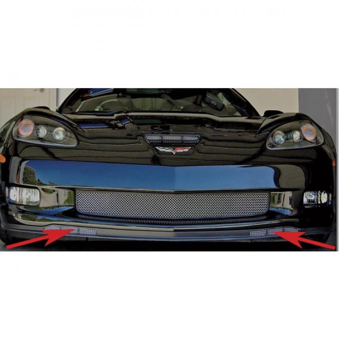 Corvette C6 Grand Sport Custom RaceMesh&reg; Front Bumper Apron Grilles, 2010-2013