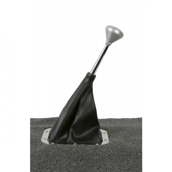 Shifter Boot, Rectangular Floor Mount, With Polished Stainless Ring, Lokar