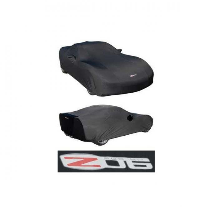 Corvette Z06 Car Cover, Snug Fit, With Z06 505hp Logo, Black, 2006-2013