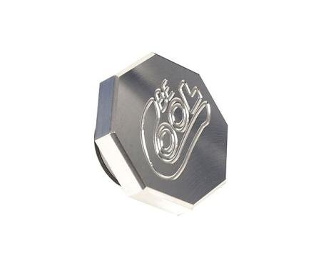 Corvette Radiator Cap, Octagon, With Polished Finish, Be Cool, 1955-1989