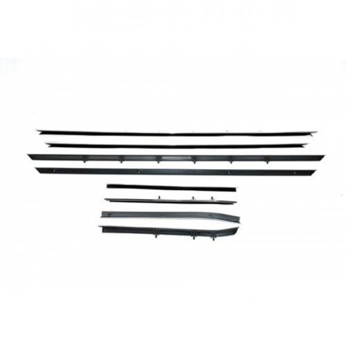 Firebird Window Felt Kit, Convertible, With Flat Inner & Round Outer Stainless Steel Beads, For Cars With Deluxe Interior, 1968-1969