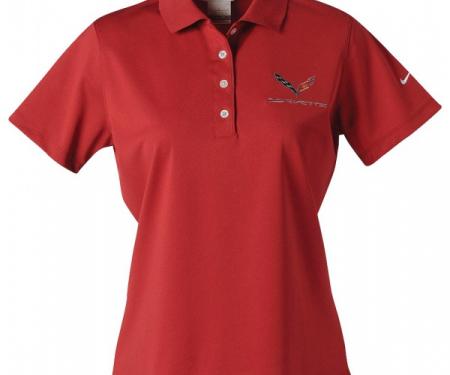 Corvette C7 Polo, Ladies Nike Dri Fit, Red