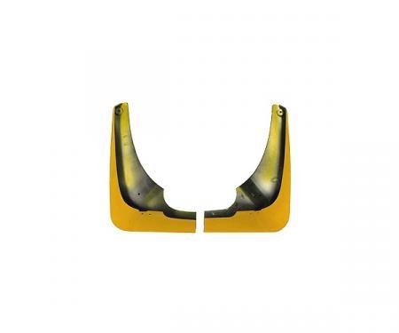 Corvette Splash Guards, Body Contoured, Rear, Millennium Yellow, Altec, 2000-2004