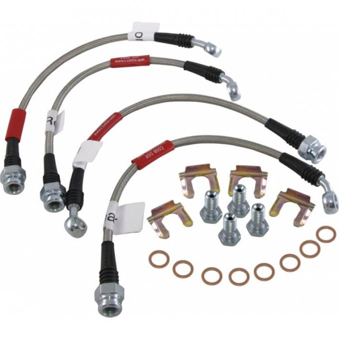 Corvette Brake Line Kit, Braided Stainless Steel, 1988-1993