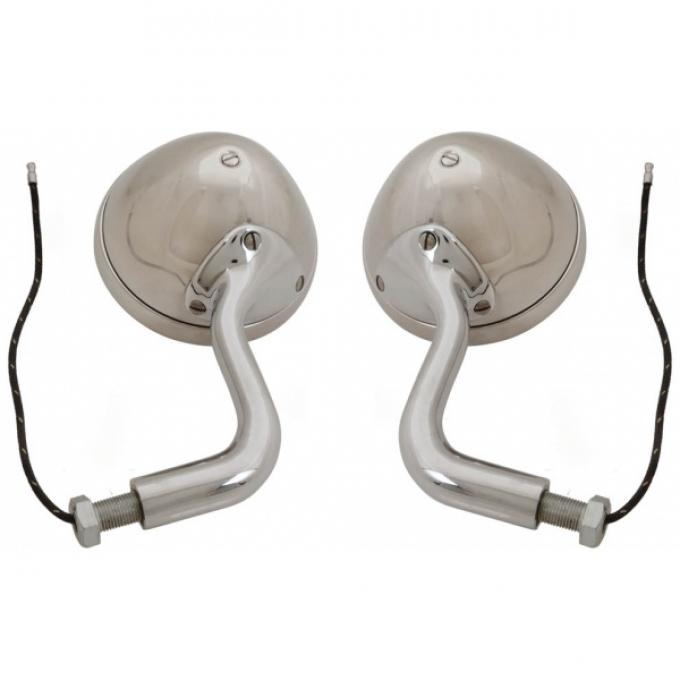 Model A Ford Cowl Lamps - Stainless Steel