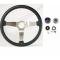 Camaro Steering Wheel Kit, Black Leather, With Brushed 3-Spoke Design, 1967-1968