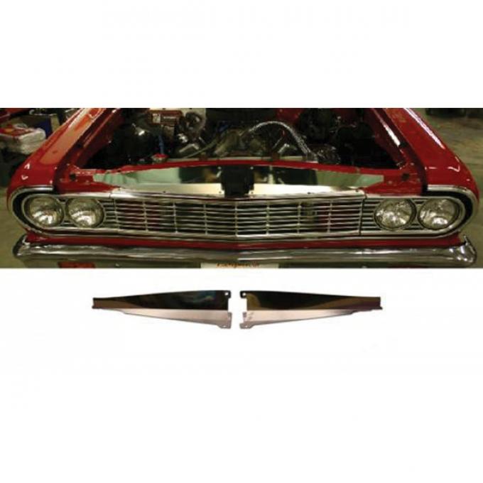 Chevelle Core Support Filler Panel, Polished Aluminum, 1964