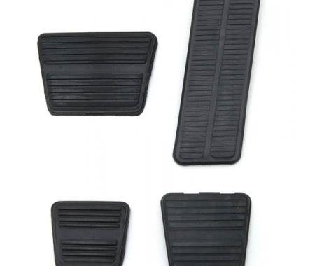Camaro Pedal Pad Kit, Gas, Brake, Parking Brake & Clutch, For Cars With Manual Transmission & Disc Brakes, 1972-1981
