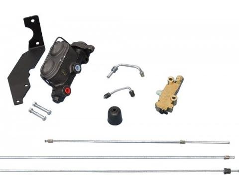 Full Size Chevy Dual Master Cylinder Conversion Kit, Non-Power, With Four Wheel Drum Brakes, 1958-1964