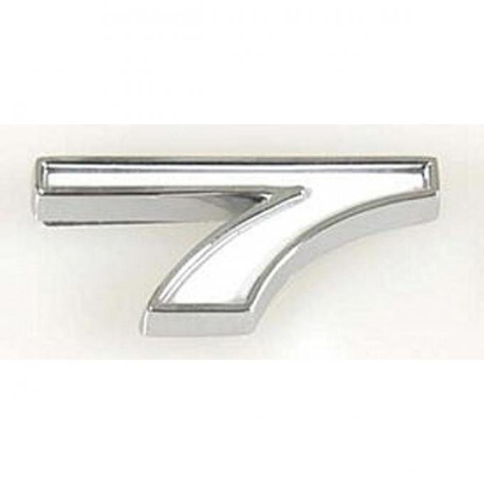 Firebird Engine Size Fender Emblem, Number 7, White, 1967-1969