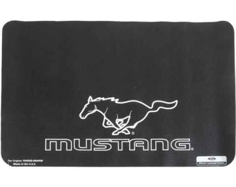 Fender Gripper - Black With Mustang and Running Horse In White - 22 X 34