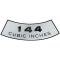 Decal - Air Cleaner - 144 Cubic Inches
