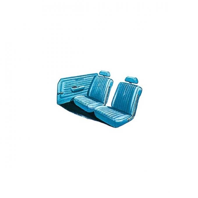 Fairlane, Torino, Front Buckets & Rear Seat Cover Set, Fastback, 1969