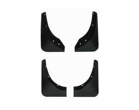 Corvette Splash Guards, Body Contoured, Front & Rear, MatteBlack, Altec, 1991-1996