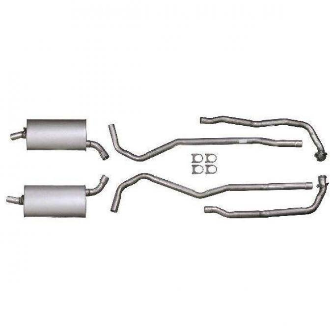 Corvette Exhaust System, Small Block LT1, Aluminized 2"-2-1/2" With Manual Transmission, 1970-1972