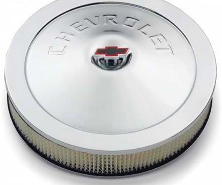 Nova Air Cleaner Assembly, Open Element, 14, Chrome, With Chevrolet Word, 1962-1979